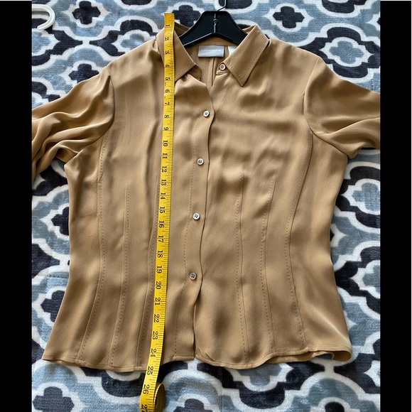 VTG 90s LIZ CLAIRBORNE BUTTON DOWN SILK BLOUSE - Picture 9 of 9